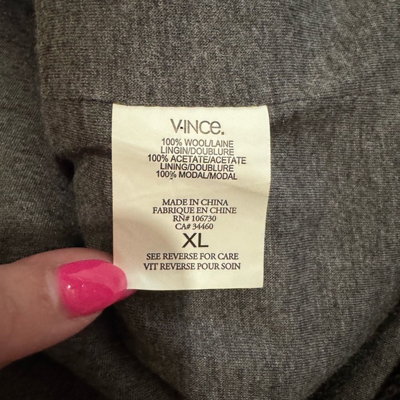 Vince Men’s Gray Herringbone Blazer Jacket XL Elbow Patch Casual Sport Coat NWT - Picture 9 of 10